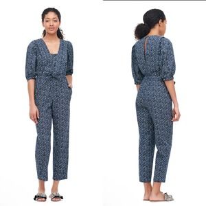 La Vie by Rebecca‎ Taylor Chinon Floral Jumpsuit in Midnight Navy Size Large